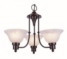  6544 WB - Perkins 3-Light, 3-Shade Glass Bell Chandelier with Chain